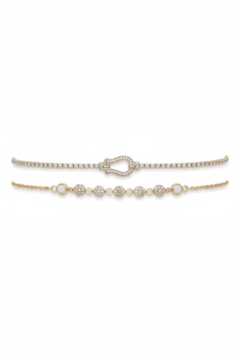 Eternal Clasp Bracelet | Gold Crystal Link Bracelet - Aurensa Jewelry