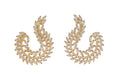 Laurel Arc Earrings|Gold Crystal Leaf Crescent Earrings - Aurensa Jewelry