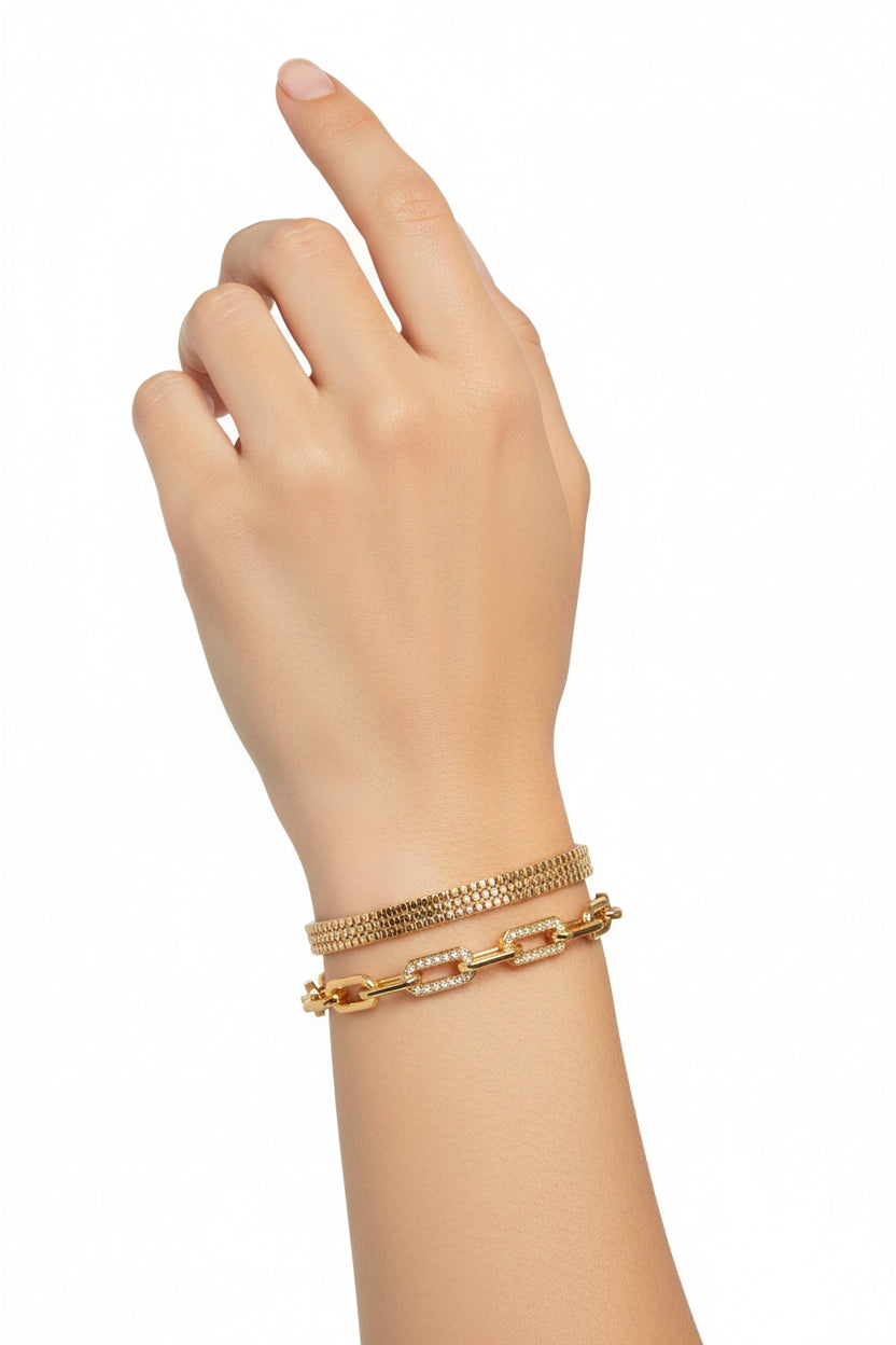 Linked Luxe Bracelet Set - Aurensa Jewelry