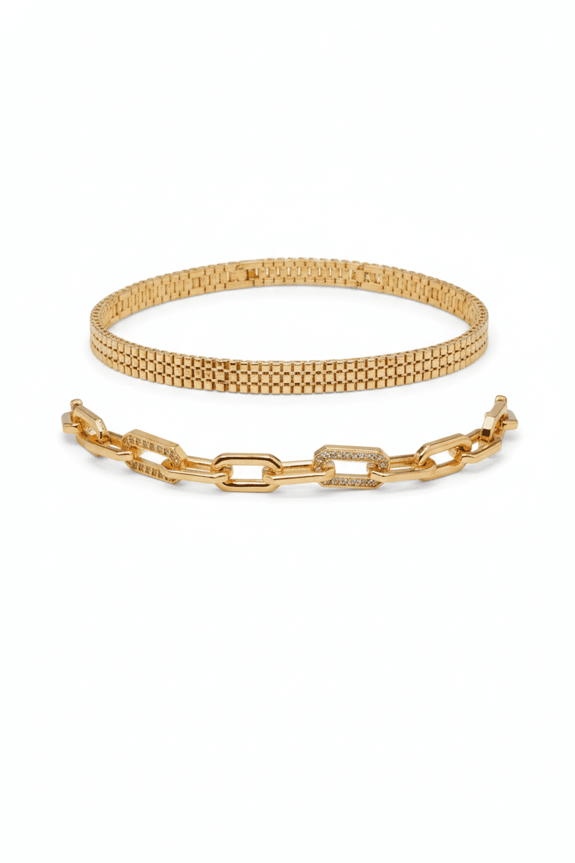 Linked Luxe Bracelet Set - Aurensa Jewelry